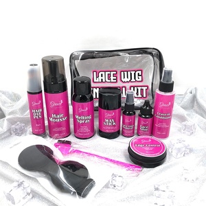 Private Label pizzo parrucca installare Kit parrucca colla fusion Spray Anti crespo riparazione <span class=keywords><strong>capelli</strong></span> lasciare in balsamo Spray HD parrucca cappuccio - Product Image 2