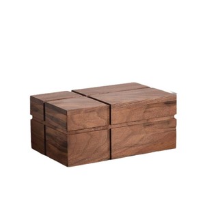Caja de pañuelos de madera de nogal, caja de almacenamiento rectangular de madera maciza para sala de estar, uso doméstico - Product Image 5