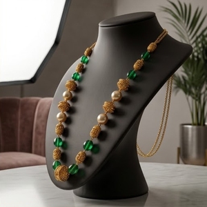 925 Silver Antique Mala <b>Necklace</b> with Beads Traditional <b>Long</b> Ethnic Jewelry for Women Wedding Gift Hindu - Product Image 3
