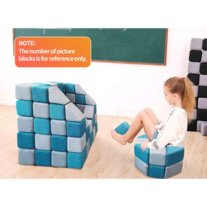 Blocs de construction en peluche douce pour enfants de 4 à 6 ans, ensemble de jeu empilable et construible avec couleurs personnalisées et design DIY - Product Image 1