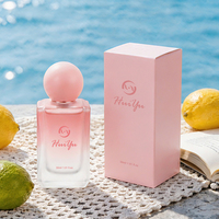 Flacon de parfum en verre rose vide de 30 ml avec boîte, vaporisateur à fine brume carré, emballage avec bouchon rond, logo personnalisé, échantillon de voyage