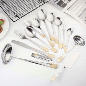 Hot Sale Restaurant Silverware Silver Gold Plated 72 Pcs Cutlery Set Stainless Steel Tableware Spoon Fork Knife Flatware Set - Product Image 2