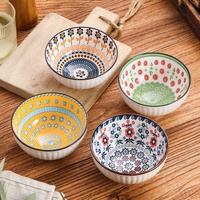 Ensemble de bols en céramique vintage avec design végétal écologique pour les fêtes et dîners au restaurant à la maison Commande minimum 100 pièces
