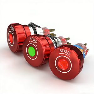 HBan สวิตช์ปุ่มกด1NC 1NO กันน้ำ, สวิตช์หยุดฉุกเฉินโลหะสวิตช์กดเห็ด16มม. 19มม. 22มม. - Product Image 4