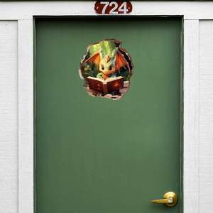 Dragon Livre de lecture Trou de <span class=keywords><strong>souris</strong></span> Stickers muraux Autocollants muraux faits à la main Décoration pour la maison Chambre d'enfant Idée cadeau - Product Image 6