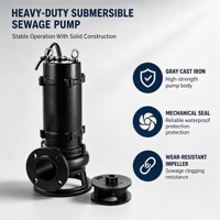 Bomba Sumergible para Aguas Residuales 50WQ10-10-0.75, 0.37kW-550kW, con Agitador, Bomba Industrial de Alta Resistencia para Aguas Residuales, Servicio OEM