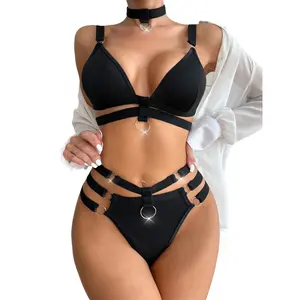 2024 best sale Valentine's Day passion steel rings strappy lingerie women sexy sets push-up women's clothing sexy lingerie