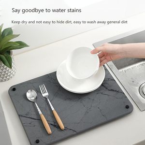 Tapete de Piedra para Secar Platos en la Cocina, Antideslizante, Resistente al Calor, de Secado Rápido, Ecológico, de Tierra de Diatomeas - Product Image 5