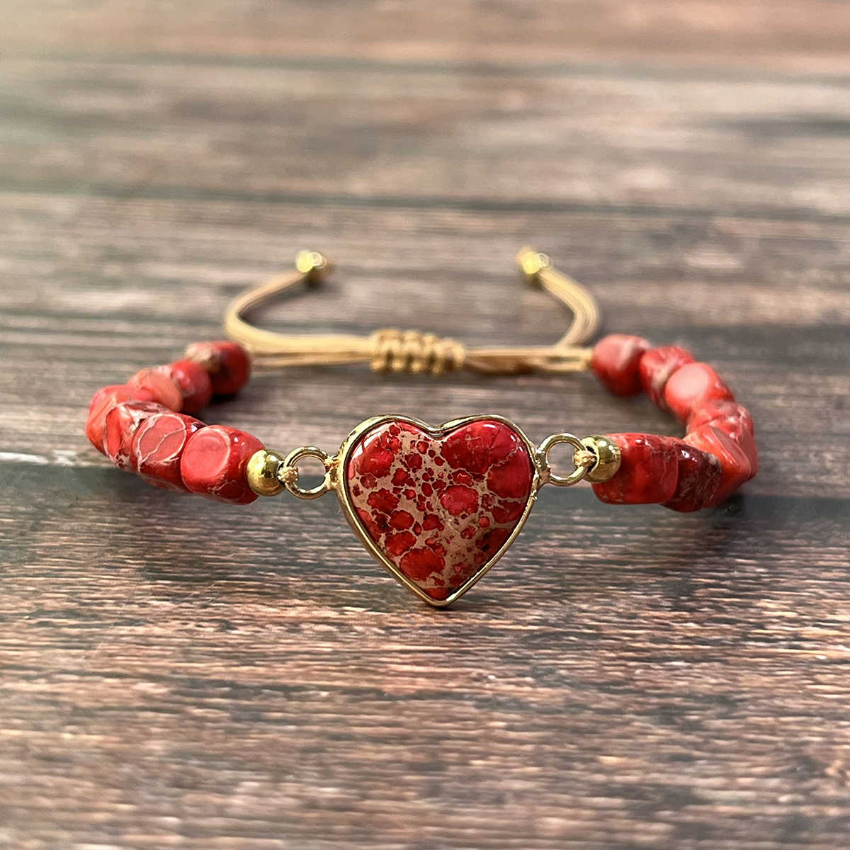 Red Imperial Stone Beads Bracelet