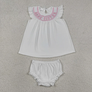 ชุดเดรสปักลายสีขาวสำหรับพี่สาวและน้องสาว "พี่สาวและน้องสาว" สำหรับเด็กวัยเตาะแตะ - Product Image 3