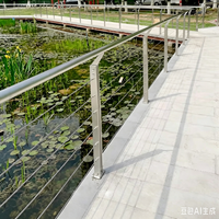 Garde-corps en câble d'acier inoxydable 304/201 pour pont-câble de viaduc de parc fluvial, origine Ningbo