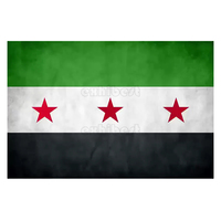 Polyester personnalisé d'impression numérique rectangulaire bon marché en gros 3*5 pieds histoire drapeau de pays de la Syrie