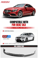 Kit de mise à niveau Perfiply – Lame de pare-chocs avant en fibre de carbone véritable pour Mercedes-Benz Classe C AMG W205 C63 2015-2021