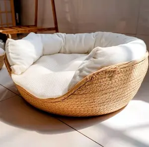 Natural Handcrafted Rattan Dog Bed Sofa Bed