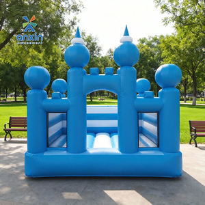 قلعة نطاطة قابلة للنفخ صغيرة زرقاء للاستخدام الخارجي بسعر المصنع، منزل قفز تجاري مصنوع من البي في سي سماكة 0.55 ملم للتأجير في الفعاليات - Product Image 1