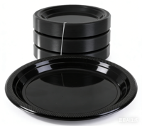 Assiettes en plastique jetables de haute qualité, rondes, robustes, pour usage commercial, pour hotpot, barbecue, restaurant, steak, vaisselle en vrac