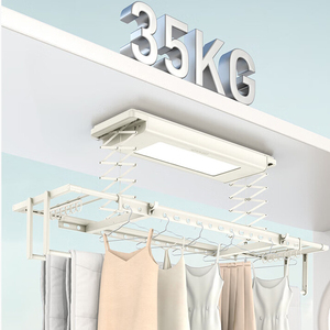 Tendedero Inteligente con Pantalla Grande, Iluminación Ajustable y Barra de Secado Extensible, Blanco, Negro, Gris - Product Image 4