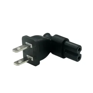 90 derajat siku 2-Pin AS laki-laki ke Iec 320 C7 perempuan adaptor Ac 2,5a 5A 10A Fuse AS konverter daya berat industri