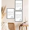 Meilleure Amie DIN A4 Impression sur Papier Abstraite Encadrée Noire Minimaliste Art Mural Moderne Décoration Intérieure