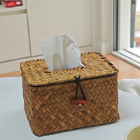 Boîte à mouchoirs décorative en jonc de mer et jacinthe d'eau tressée à la main pour rangement de table – Fournisseur en gros