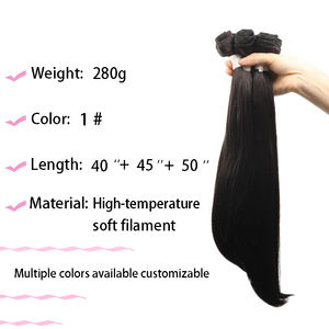 Extension fatte a mano capelli ricci realistici trama capelli in fibra chimica 100% capelli sintetici - Product Image 6