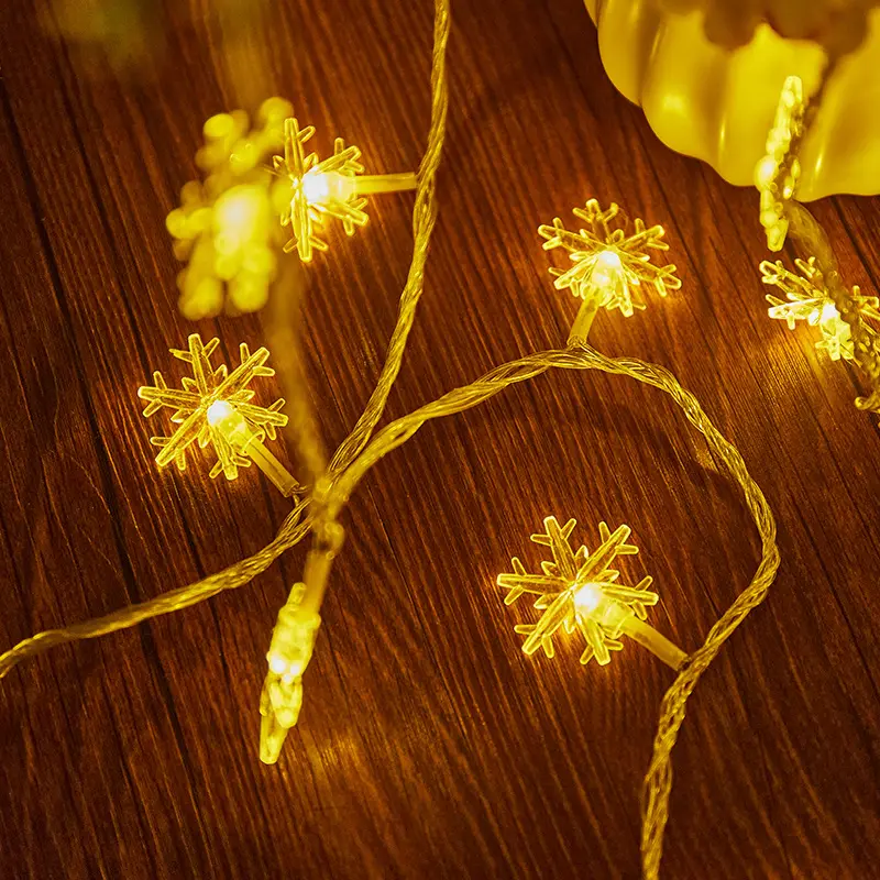 TAIKOO Christmas Led Light Decoration White Color Changing Fairy Lights Orange Halloween Snowflake String Lights for Christmas