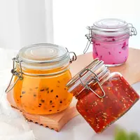Stoples Kecil Kaca Kelas Makanan Mini Disegel Snap Jar Teh Selai Madu untuk Penyimpanan Dapur