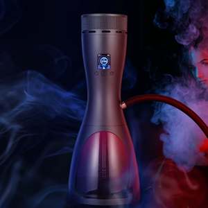 Lukah電気水ギセルポータブルShisha LEDライト付き高級水ギセルセットCishaカーボンフリーロシア水ギセルE-hookahセット - Product Image 4