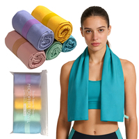 Serviette de sport en microfibre à séchage rapide, lot de 5, 40x80cm, multicolores, absorbant la transpiration, avec pochette de transport pour les voyages