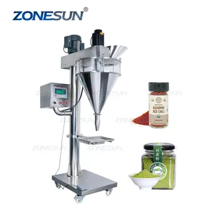 ZONESUN ZS-FM100L Semi Automatic Milk Fine Auger Seasoning Small Dry Powder Cans Bottle Filling Machine