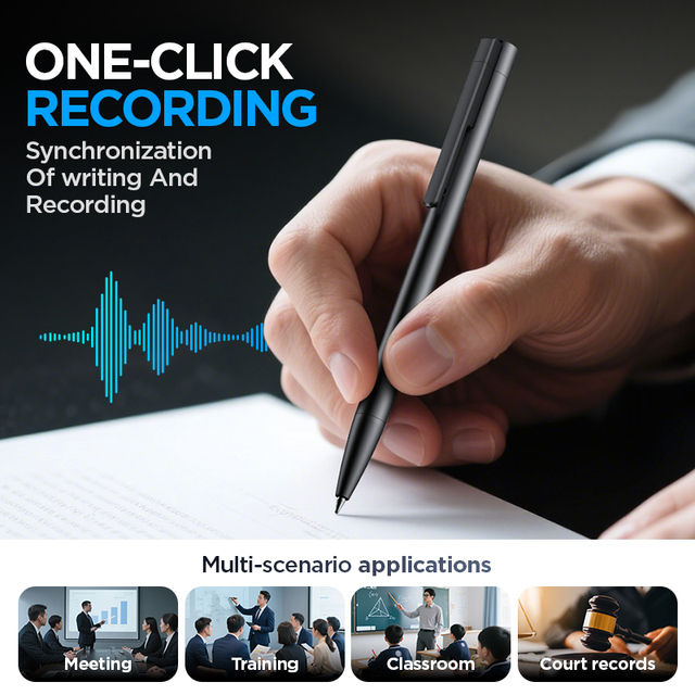 Writing Pen AI Voice Recorder Aluminum Alloy WIFI Transfer Transcribe&Summary&Translation AI Note Taker