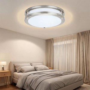 Indoor Lighting 10/12Inch Double Ring 2700K-5000K 5CCT Dimmable IP44 Modern Metal LED Surface Mount <strong>Ceiling</strong> <strong>Light</strong> Home <strong>Office</strong> - Product Image 1