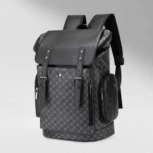 現代のプロフェッショナル向けに設計された防水PU素材の盗難防止機能付き人間工学に基づいたスタイリッシュなプレミアムカスタムビジネスバックパック、レターサイズのラップトップ対応 - Product Image 1