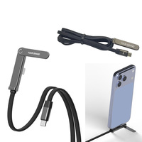 Câble de charge rapide USB C tressé plat en alliage de zinc de 1 m, 48 brins, Type C vers Type C, avec support de téléphone portable