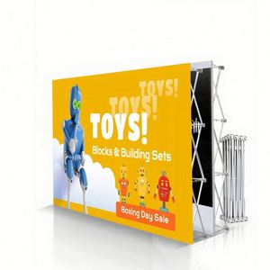 Support d'affichage pop-up en alliage d'aluminium 3*3, diverses proportions, style moderne, design défilant, impression par transfert thermique pour l'affichage - Product Image 1