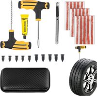 Kit de réparation de pneus de voiture 30 pièces, kit d'urgence essentiel pour réparer les pneus crevés, contient perceuse/vis de réparation en caoutchouc/colle de réparation pour pneus de voiture