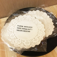 Napperons en papier sulfurisé ajouré personnalisables, jetables, ronds et ovales, pour présentation de gâteaux et desserts