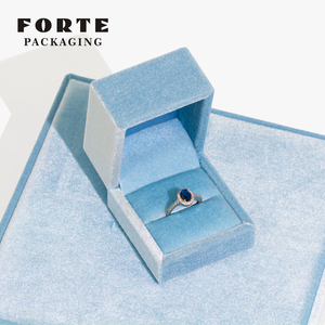 Boîte de présentation de bijoux de luxe en velours pour bracelets, colliers, boucles d'oreilles et bagues, personnalisable avec logo, vente en gros - Product Image 2