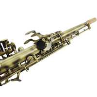 Antique Green Lacquered Finish Adjustable Bb Straight Soprano Saxophone Bakelite Head for Student Professional Band Performance