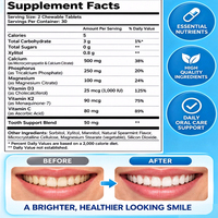 Complément alimentaire buccal pour adultes à la saveur menthe, comprimés à croquer d'hydroxyapatite de calcium OEM pour des dents fortes avec vitamines D3 et K2
