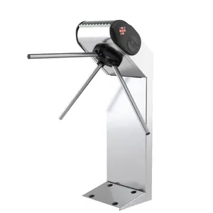 Tripod Turnstile kontrol akses Turnstile ekonomis dan efisien 304 Stainless Steel setengah tinggi vertikal