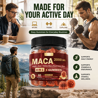 Gummies de Maca en Gros OEM Marque Privée 2000mg Sans Sucre 60 Maca Péruvienne Racine de Maca Soutien Énergétique et Endurance Complément Alimentaire