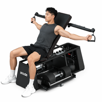 Snode Banc de musculation multifonctionnel 4-en-1 pliable et réglable avec espace de rangement intégré pour petite salle de sport à domicile