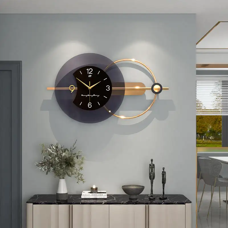 Wall Clock Gold Design Wholesale Cheap Nordic Big Watch Metal Large Metal Modern Decorative Digital Luxury Home Decor Wall Clock