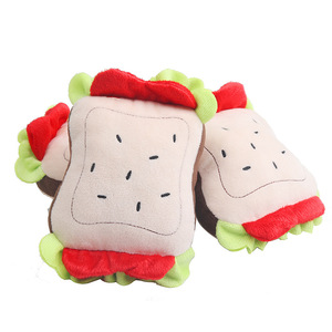 Plush <b>Squeaky</b> Dog <b>Toy</b> Simulation Sandwich Toast Food Shape Bite Resistant Pet Chew <b>Toy</b> for Small Medium Dogs Interactive <b>Toys</b> - Product Image 5