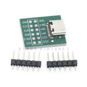 Conector Hembra Tipo C USB a Placa de Cabezales DIP, 12 Posiciones, Paso de 2.54mm, Montaje a Través de Orificio - Product Image 2