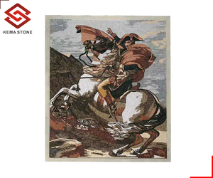 Bán buôn tùy chỉnh đánh bóng đá cẩm thạch tự nhiên đá khảm mô hình bức tranh tường bức tranh tường Napoleon qua St. Bernard vượt qua - Product Image 2