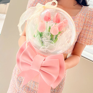 AYOYO festa della mamma regali stile <span class=keywords><strong>speciale</strong></span> tulipano acrilico Bobo palla rotonda fiore artificiale - Product Image 4
