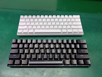 Teclado Mecánico Blanco con Cable para Gaming 60 por Ciento con Interruptores Azules, Teclado Compacto para Jugador de 61 Teclas con Retroiluminación LED para Computadora PC
