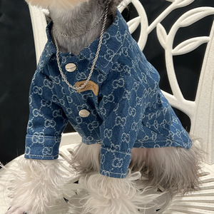 Nouveau design <span class=keywords><strong>Alaskan</strong></span> Golden <span class=keywords><strong>Husky</strong></span> Big Dog vêtements hiver épais gilet chaud Pet Denim veste coton marque imprimer pour une utilisation au printemps - Product Image 3